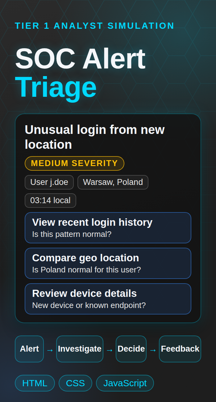 SOC alert triage project preview